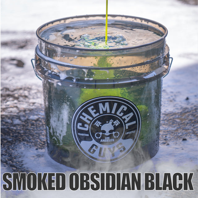HEAVY DUTY ULTRA CLEAR DETAILING BUCKET, 4.25 GAL, SMOKED OBSIDIAN BLACK