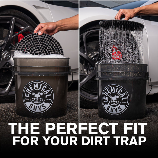 HEAVY DUTY ULTRA CLEAR DETAILING BUCKET, 4.25 GAL, SMOKED OBSIDIAN BLACK
