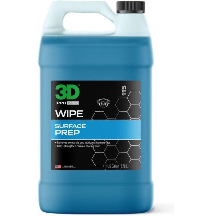 3D Wipe Ceramic Coating Surface Prep - Removes Excess Oils & Lubricants from Paint & Glass Prior to Ceramic Coating Application 1 Gallon