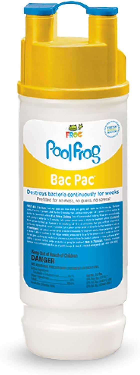 FROG Bac Pac Replacement Chlorine Cartridge for use with Pool FROG Model 5400 and 6100 Cyclers - Prefilled for Easy & Convenient Pool Sanitizing & Water Care - 1 Pack