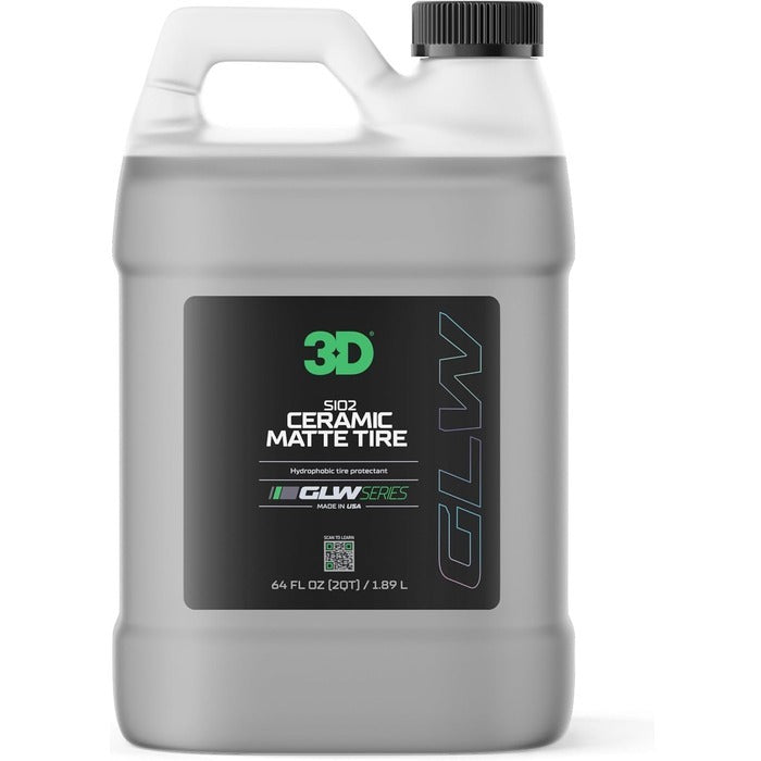 3D Matte Tire Shine A ceramic-infused protectant for a deep matte finish with UV resistance and anti-sling formula. - 64oz
