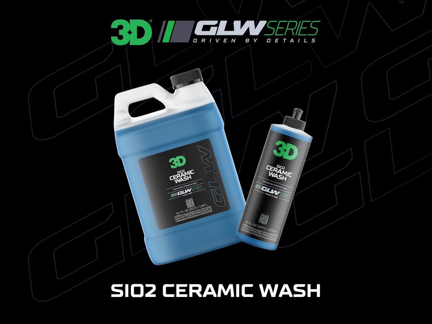 3D SiO2 Ceramic Wash & Wax A pH-neutral shampoo with SiO2 for hydrophobic protection and a deep gloss in every wash. - 1 Gallon
