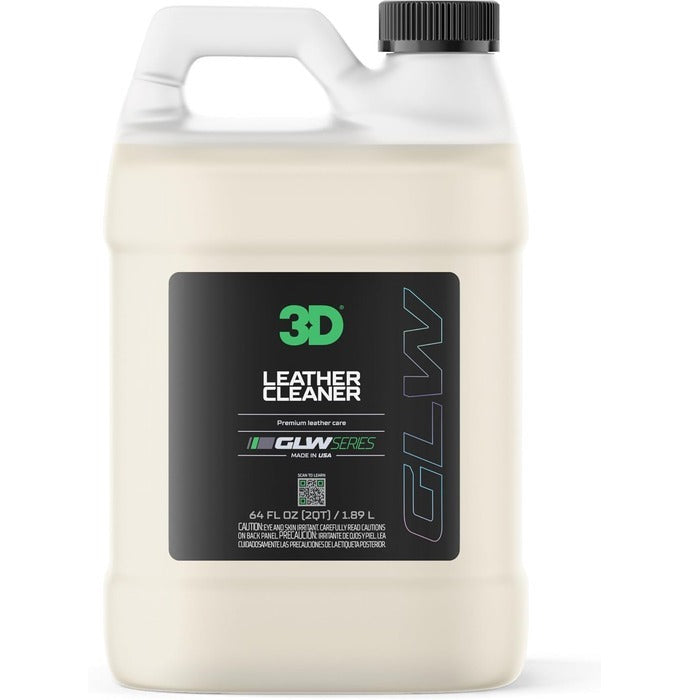 3D Leather Cleaner A deep-cleaning formula that safely removes dirt, grease, and oils from car interiors and leather goods. - 64oz