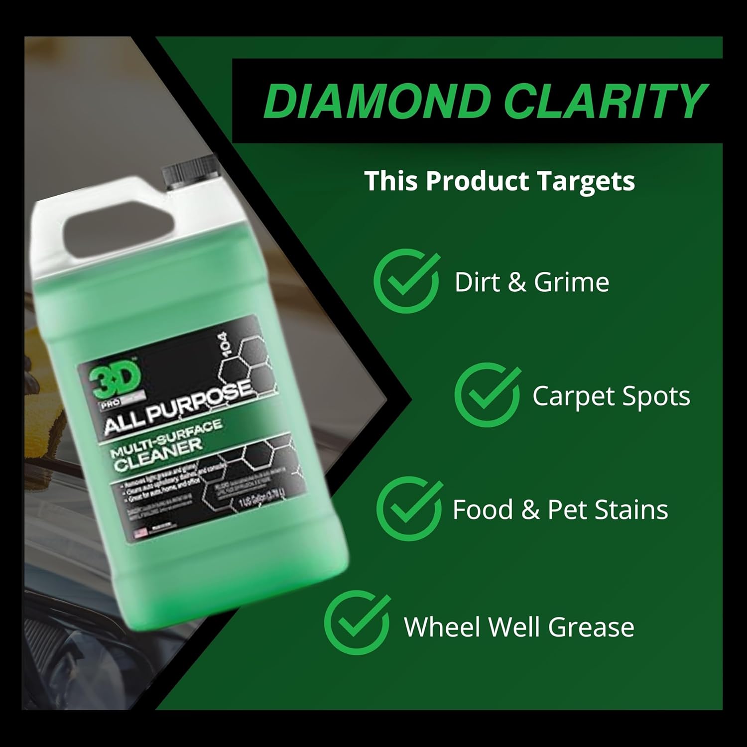 3D All Purpose Cleaner – High-Performance Interior & Exterior Car Cleaner - 1 Gallon