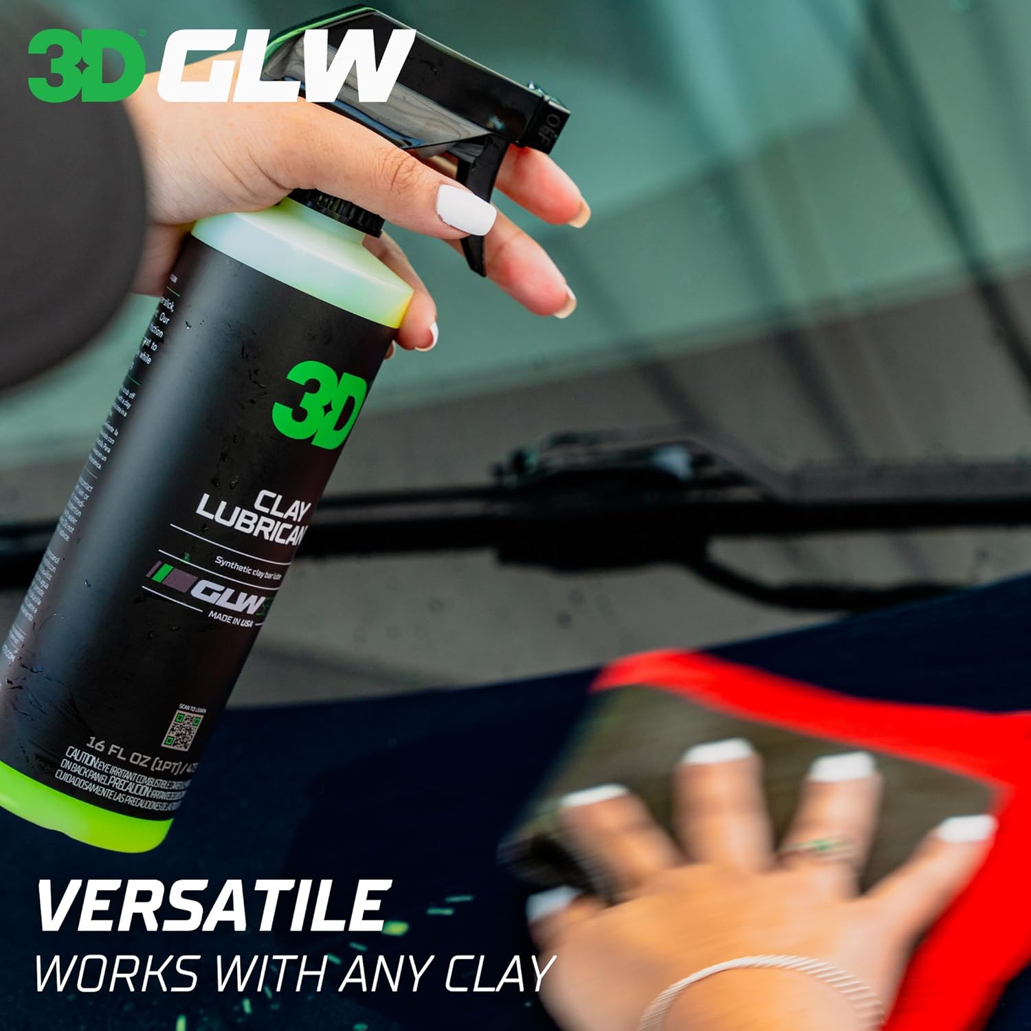 3D Clay Lubricant A hyper-slick lubricant for safe and effective paint decontamination with clay bars. - 64oz