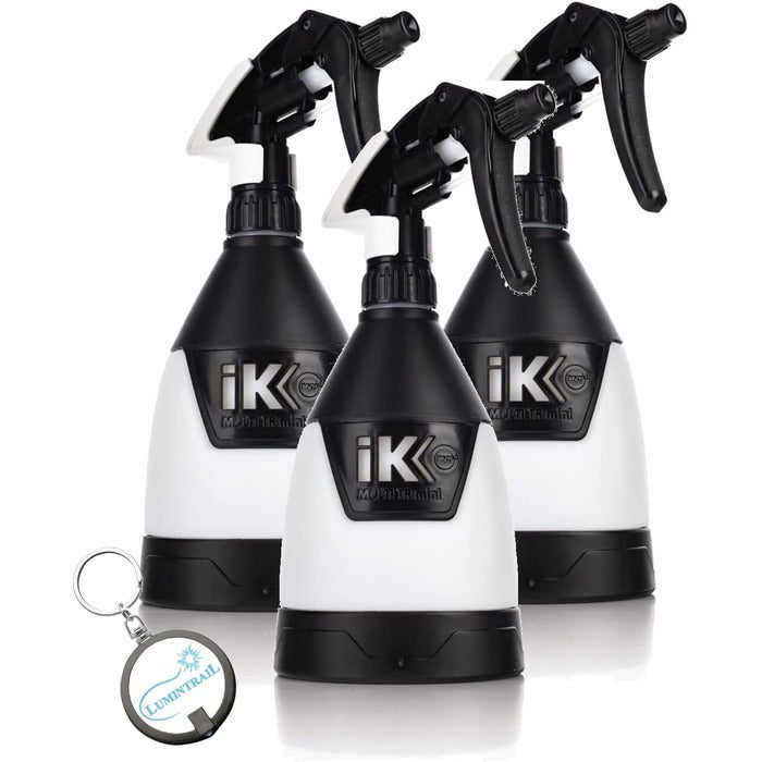 iK Multi TR Mini 360 Sprayer 3-Pack Compact, ergonomic sprayers with 360-degree functionality for precise car detailing.