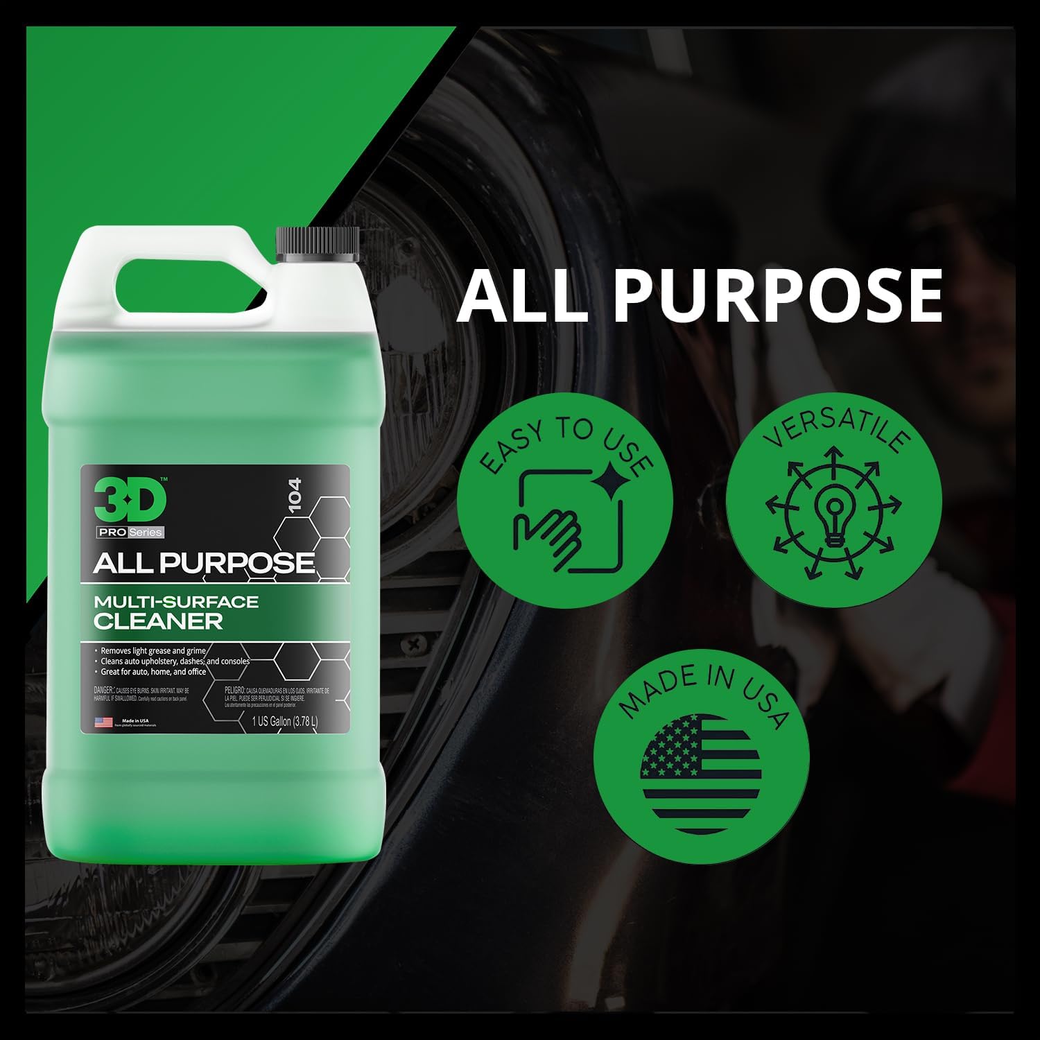3D All Purpose Cleaner – High-Performance Interior & Exterior Car Cleaner - 1 Gallon