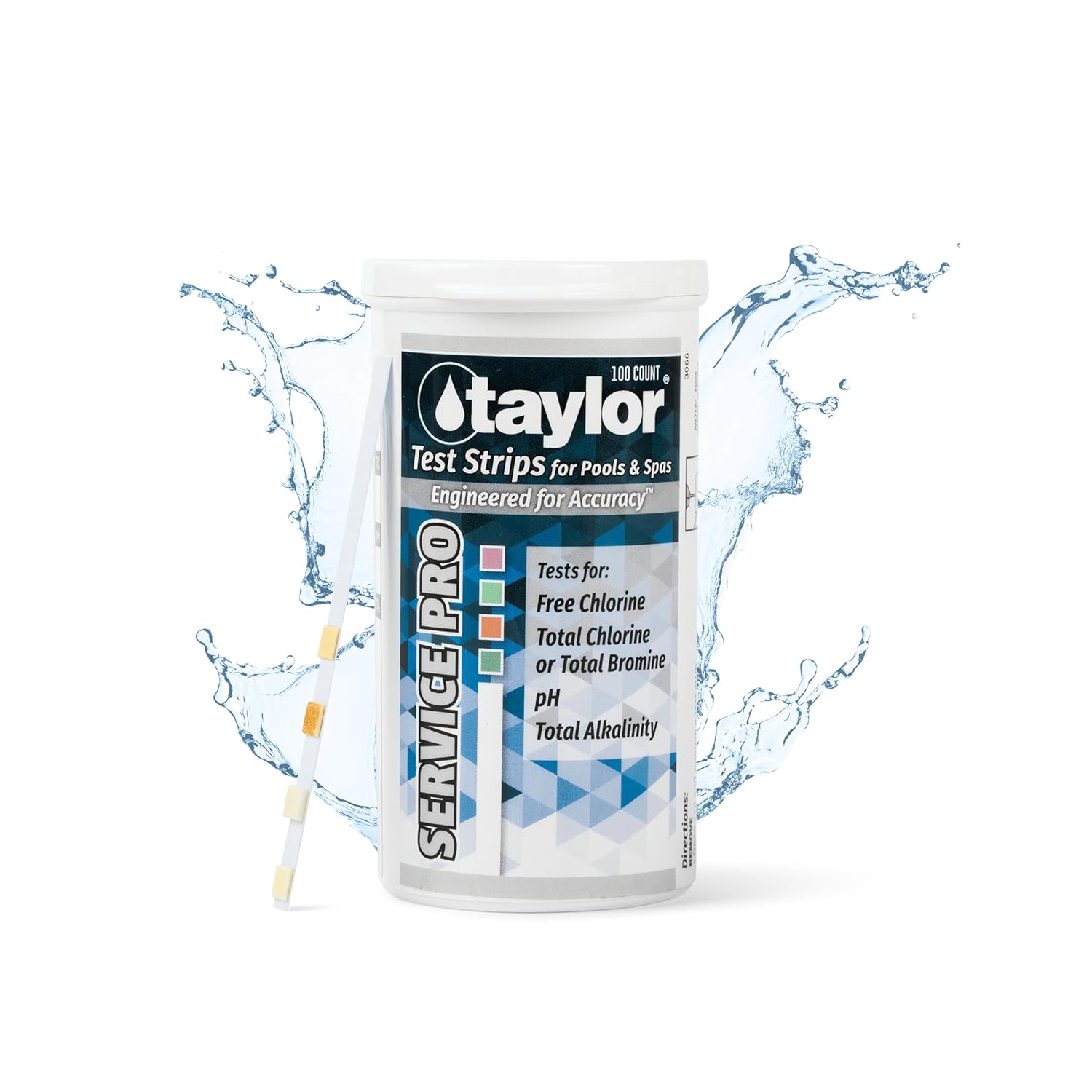 Taylor S-1451 Service Pro Test Strips for Free Chlorine, Total Chlorine/Bromine, pH, & Total Alkalinity, 100 Test Strips, Quick and Easy to use Made in The USA