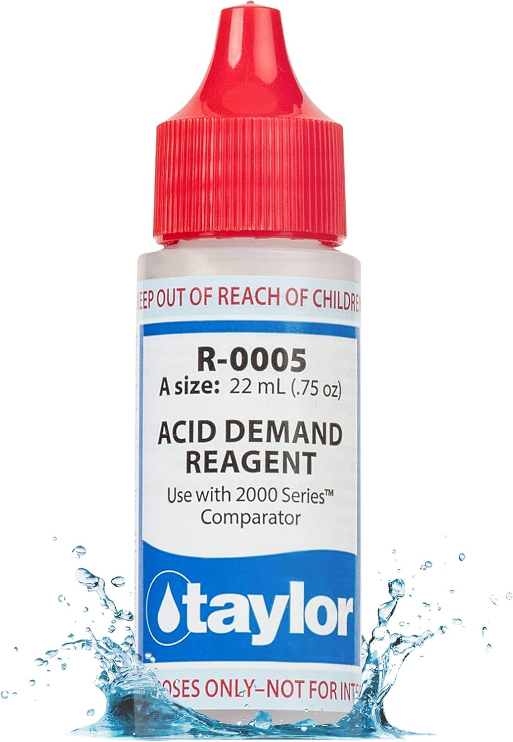 Taylor R-0005-A, Acid Demand Reagent for 2000 Series, 0.75 Ounce, for Testing Acid Demand Levels in Pool and Spas, Dropper Refill for Water Test Kits, Replace Annually | Made in The USA