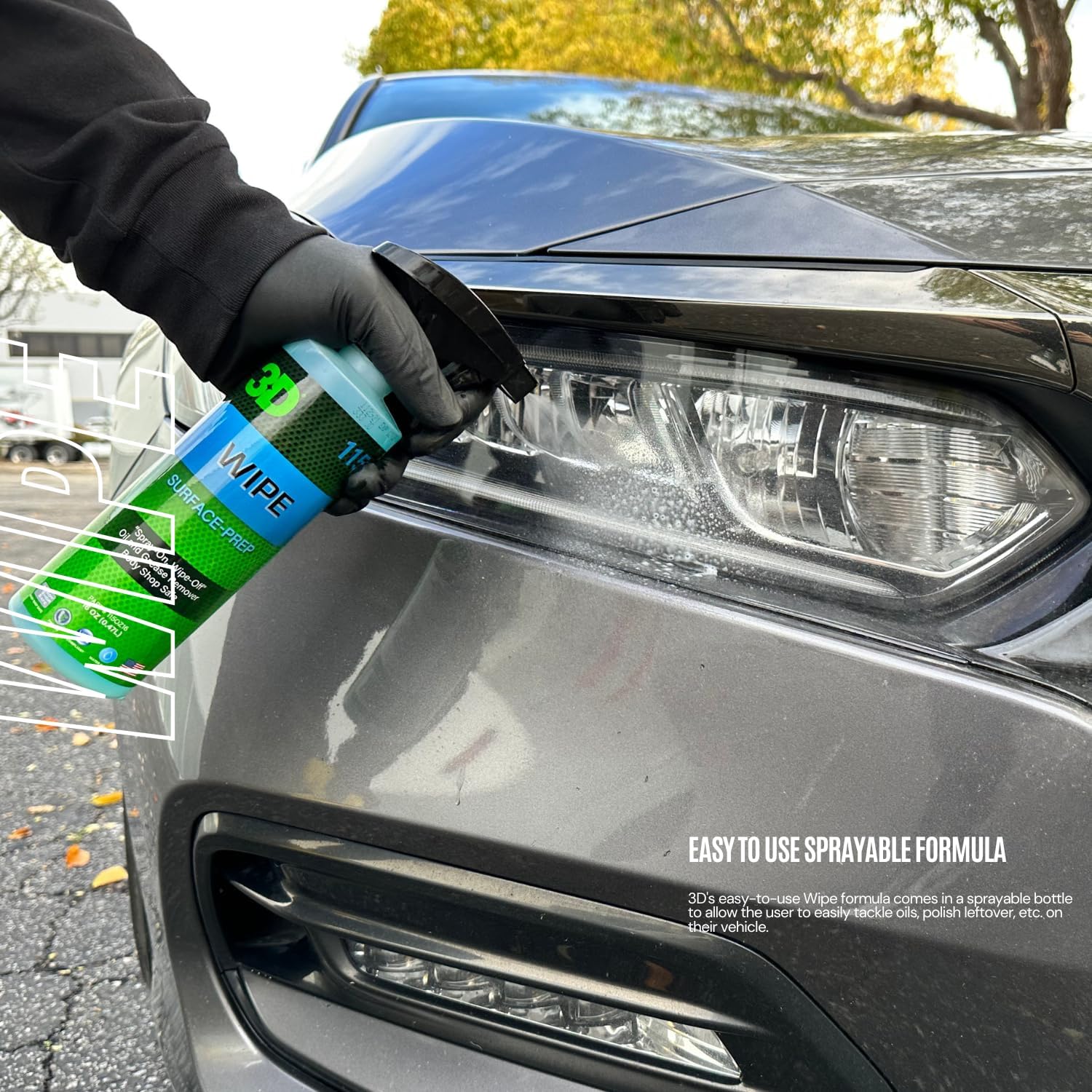 3D Wipe Ceramic Coating Surface Prep - Removes Excess Oils & Lubricants from Paint & Glass Prior to Ceramic Coating Application 1 Gallon