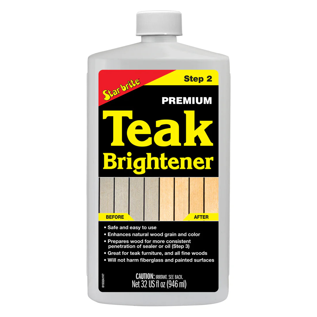 Premium Teak Brightener - Enhances Natural Wood Grain | 32oz