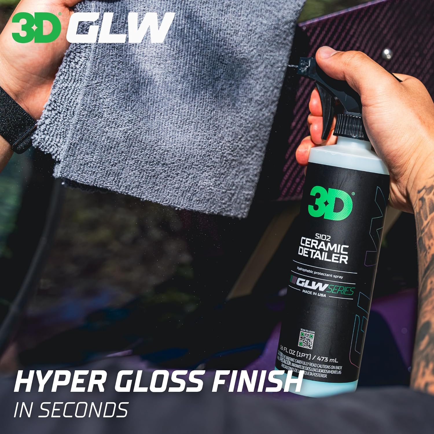 3D Ceramic Detailer An SiO2-infused spray coating for a hyper-gloss, hydrophobic finish that extends protection. - 64oz
