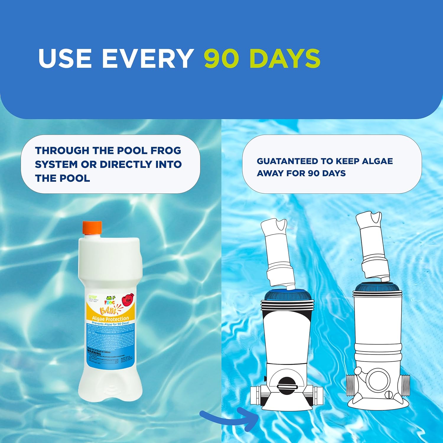 FROG BAM 90-Day Algae Preventative - Pool Winterizer Chemical and Algaecide Treatment for Preventing & Removing Algae - Compatible with All FROG Pool Products