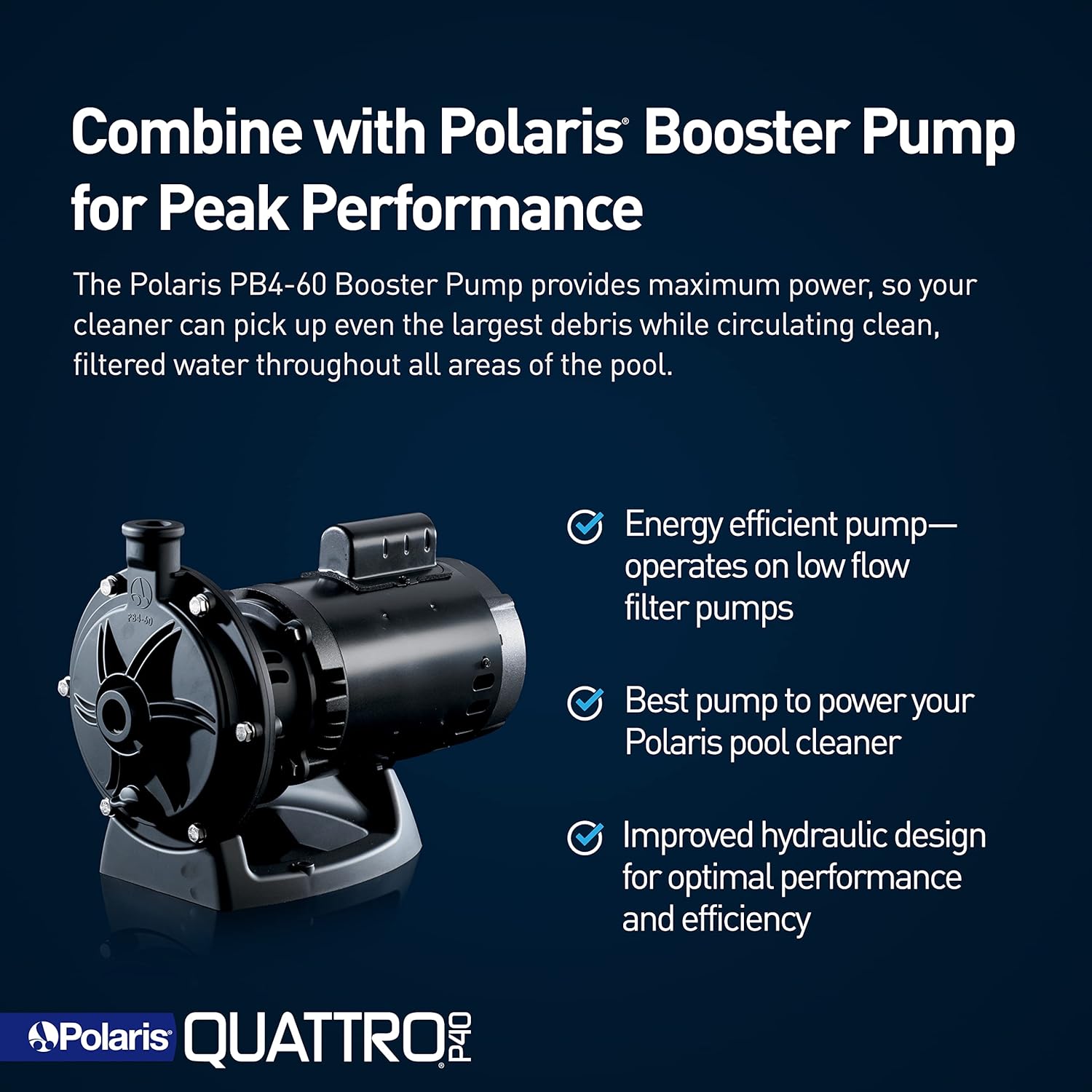 Polaris Quattro P40 Pressure Side Pool Cleaner for All In-Ground Pool Surfaces