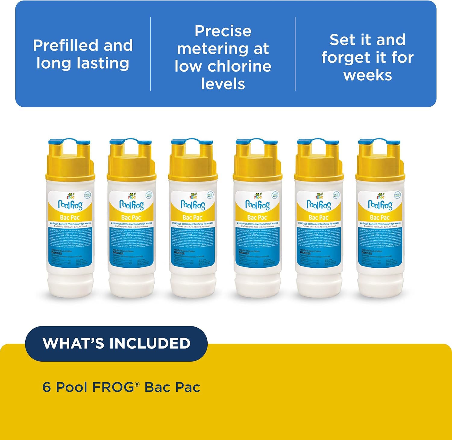 FROG Bac Pac Replacement Chlorine Cartridges for use with Pool FROG Model 5400 and 6100 Cyclers