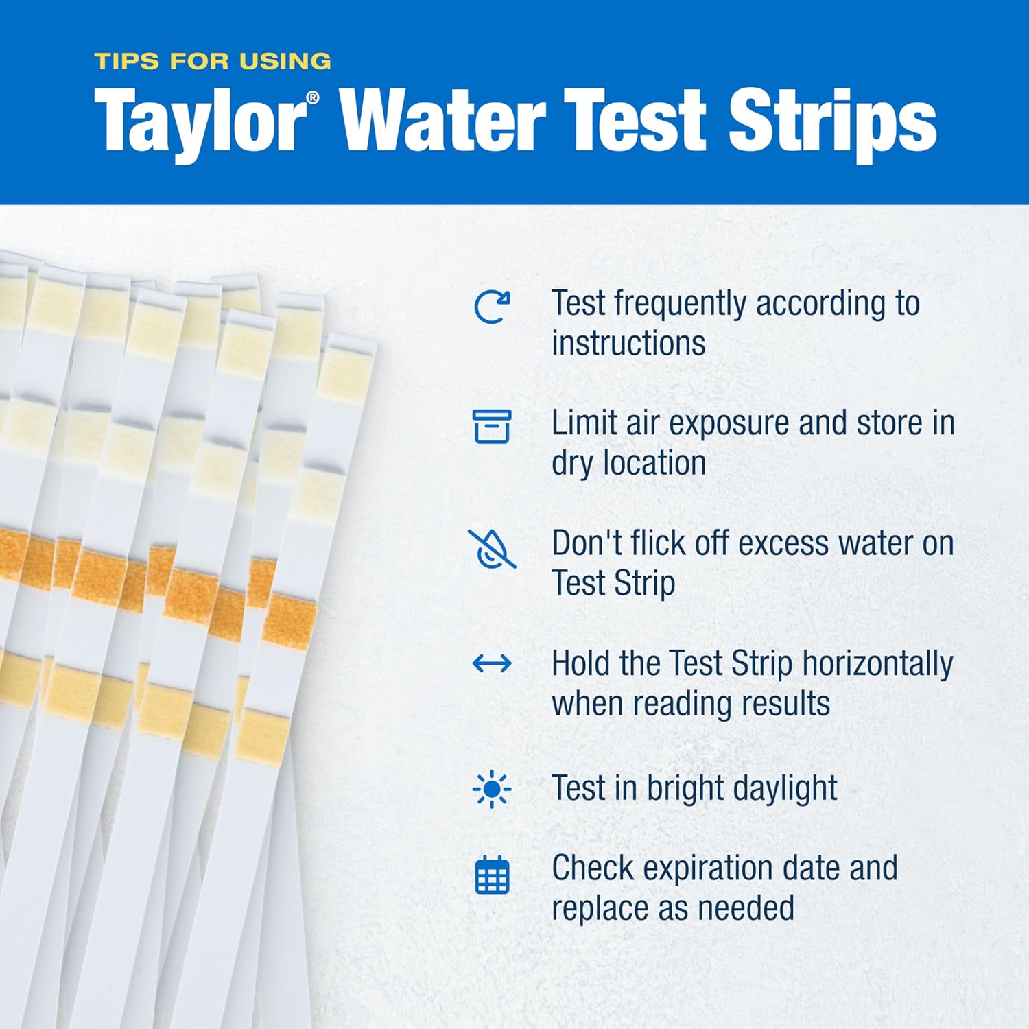 Taylor S-1451 Service Pro Test Strips for Free Chlorine, Total Chlorine/Bromine, pH, & Total Alkalinity, 100 Test Strips, Quick and Easy to use Made in The USA