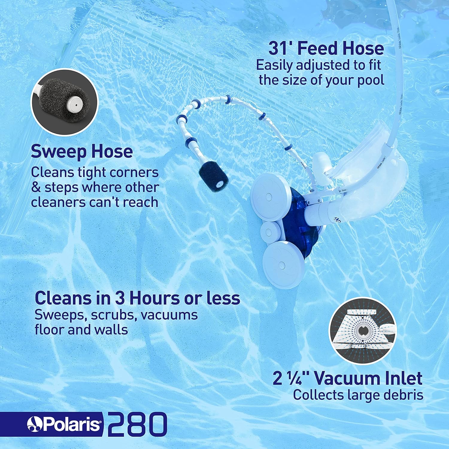 Polaris Vac-Sweep 280 Pressure-Side In-ground Pool Cleaner,