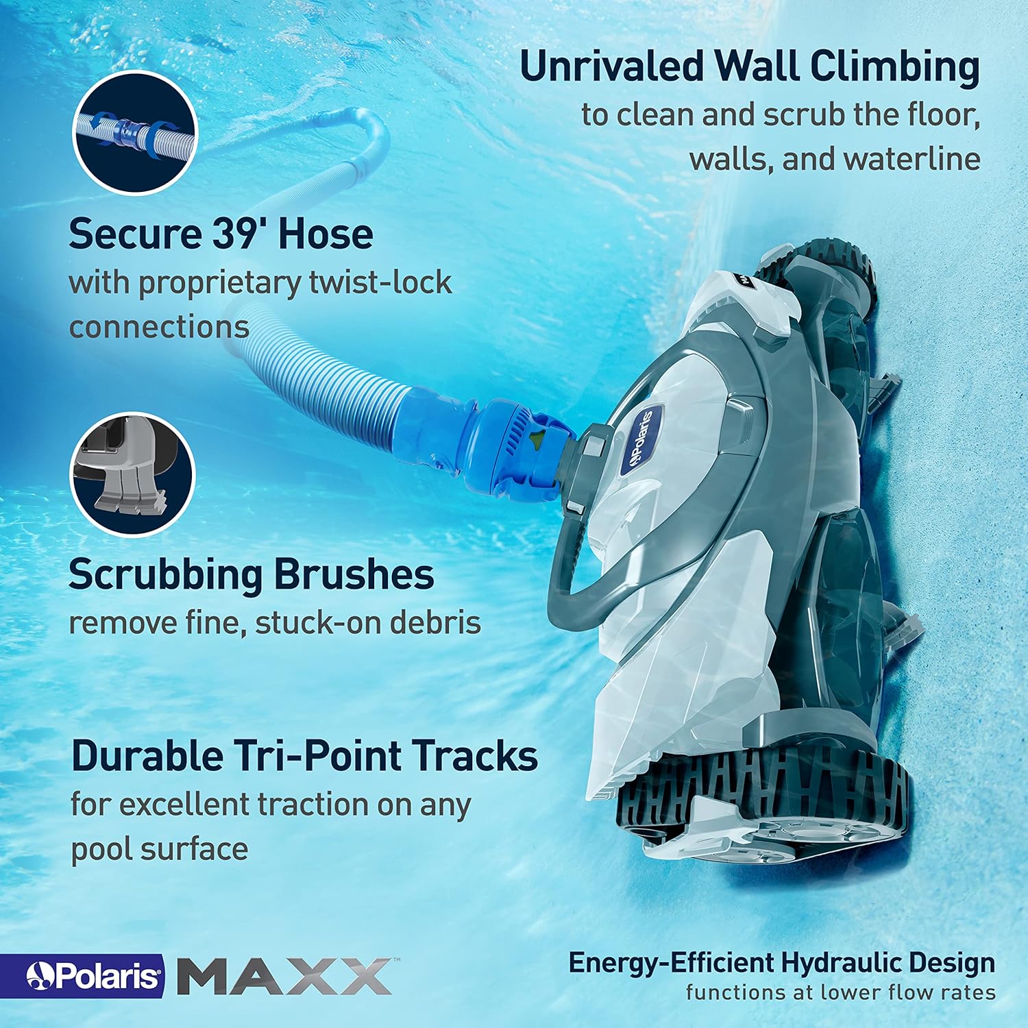 Polaris MAXX Premium Suction-Side Automatic Pool Cleaner for All In-Ground Pool Surfaces