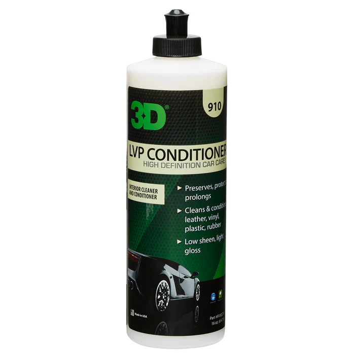 3D LVP Conditioner A protectant for Leather, Vinyl, and Plastic to prevent drying and cracking. - 16oz