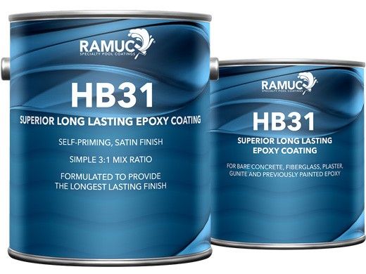 Ramuc HB31 3:1 High-Build Epoxy Pool Paint | 1-Gallon Kit | White | 913231101
