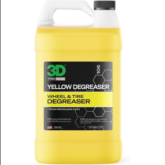 3D Yellow Degreaser – Non-Acid Wheel & Tire Cleaner
