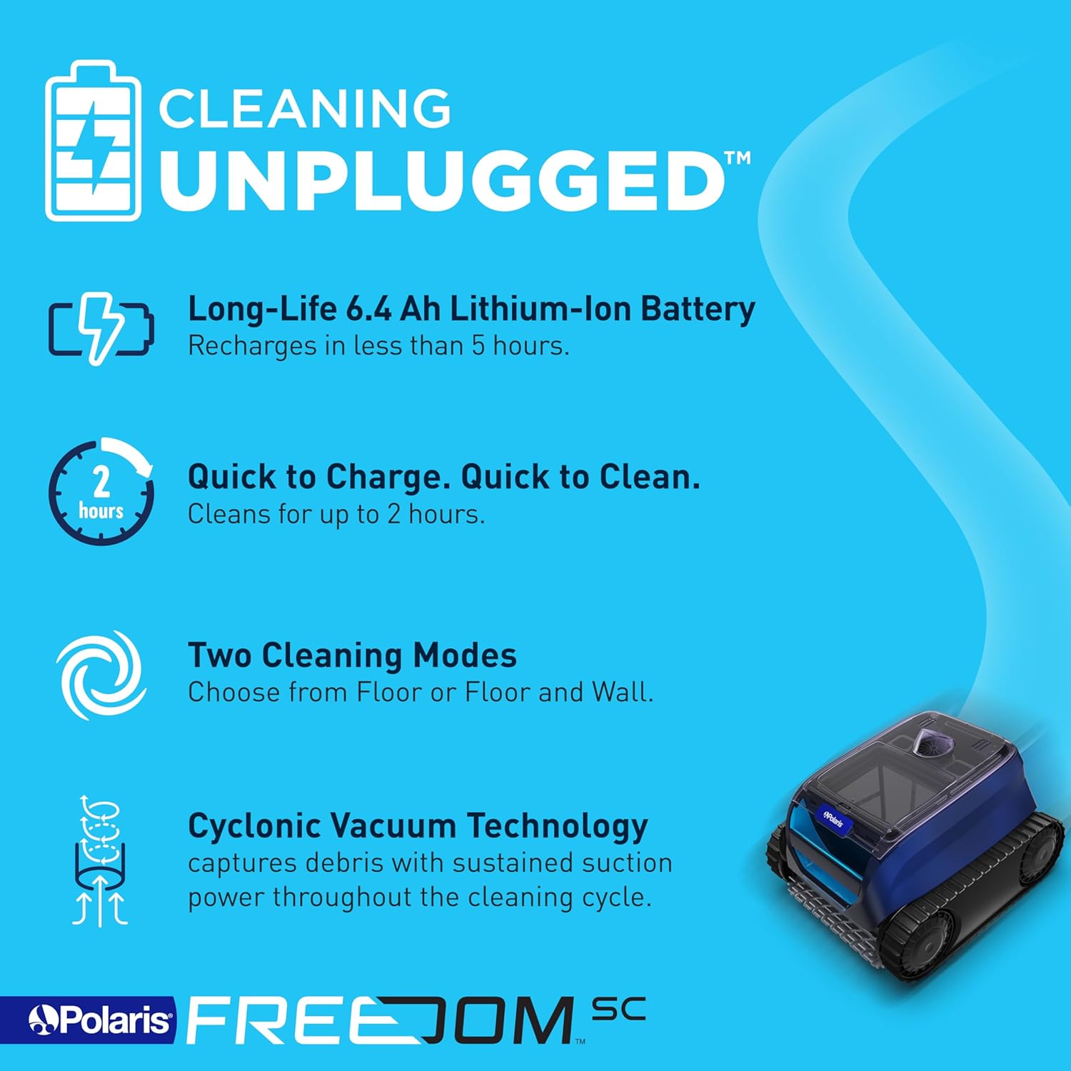 Polaris Freedom SC Cordless Robotic Pool Cleaner,