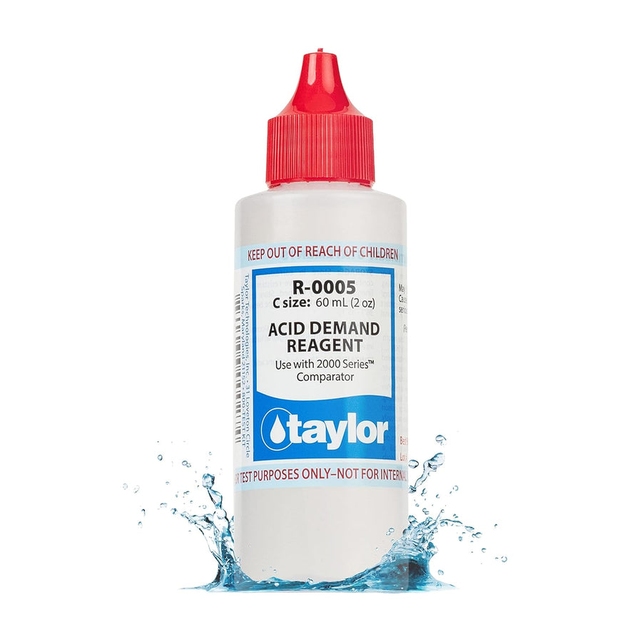 Taylor R-0005-C, Acid Demand Reagent for 2000 Series, 2 Ounce, for Testing Acid Demand Levels in Pool and Spas, Dropper Refill for Water Test Kits, Replace Annually | Made in The USA