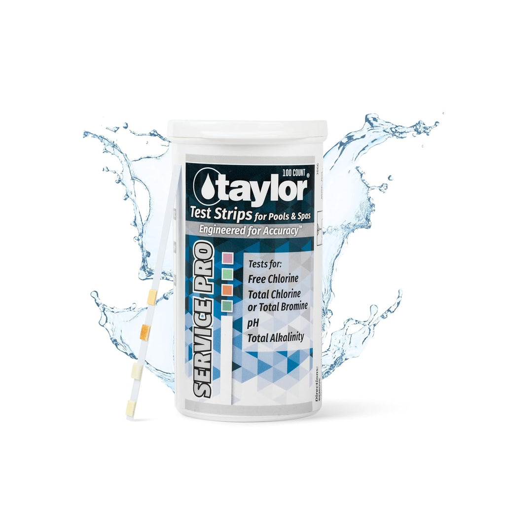 Taylor S-1451 Service Pro Test Strips for Free Chlorine, Total Chlorine/Bromine, pH, & Total Alkalinity, 100 Test Strips, Quick and Easy to use Made in The USA