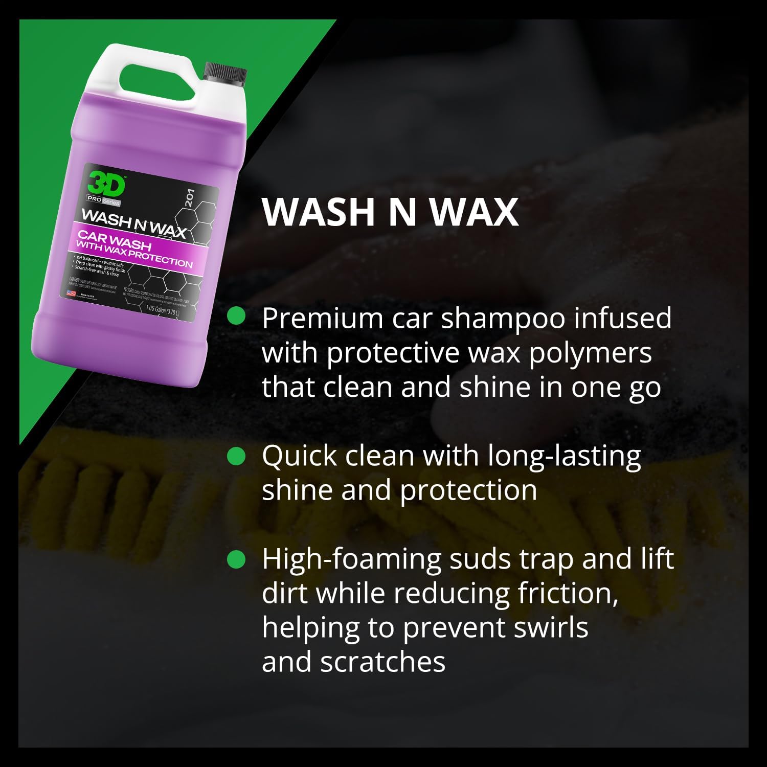 3D Wash N Wax Car Wash Soap - 1 Gallon