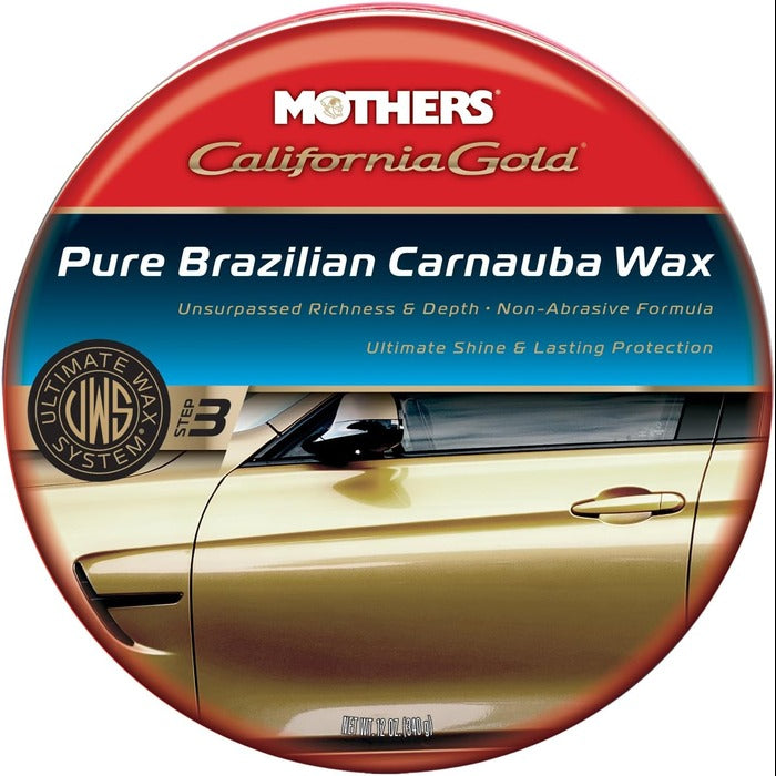 Mothers 05550 California Gold Pure Brazilian Carnauba Wax Paste (Ultimate Wax System, Step 3) - 12 oz.