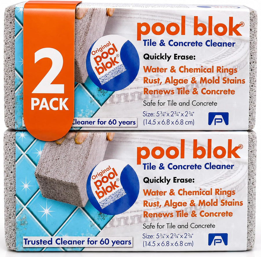 Pumie 2-Pack Pumice Stone for Pool Tile Cleaning - Calcium Remover for Tile & Plaster Stain - Cleaner for Calcium Build Up - Grout & Concrete Scouring
