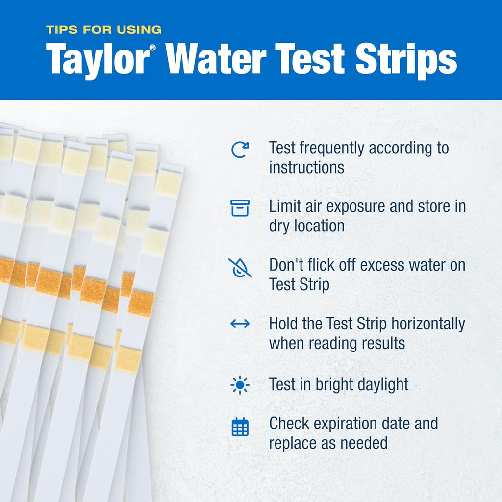 Taylor S-1451 Service Pro Test Strips for Free Chlorine, Total Chlorine/Bromine, pH, & Total Alkalinity, 100 Test Strips, Quick and Easy to use Made in The USA
