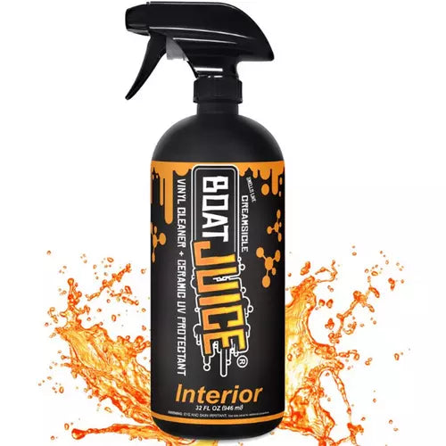 Boat Juice Interior 2-in-1 Vinyl Boat Seat Cleaner & Ceramic UV Protectant Spray | Marine Interior Detailing | Upholstery, Carpet & Plastic | Orange Creamsicle Scent | Made in USA