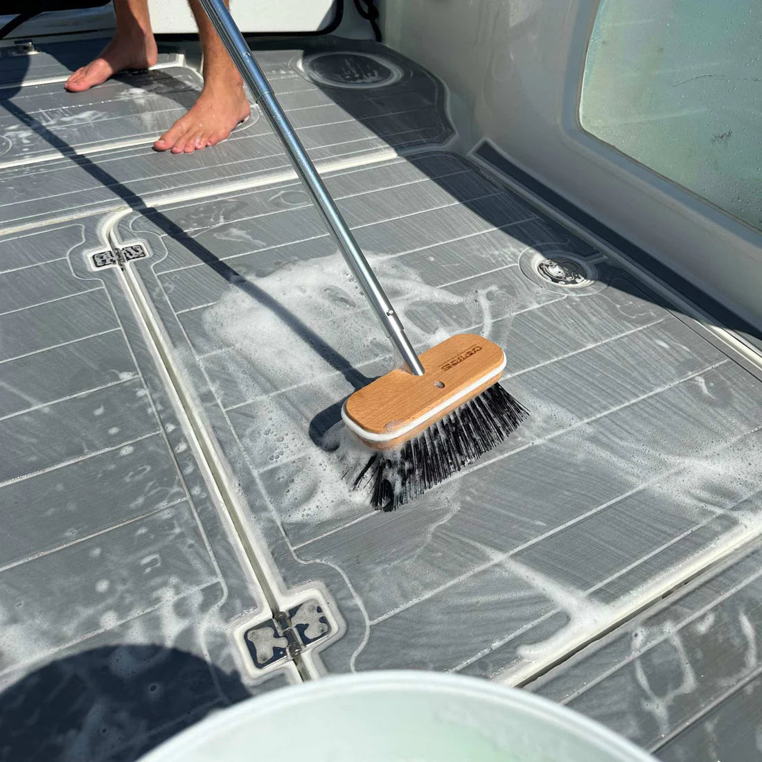 Boat Brush with Handle - Hard Bristle