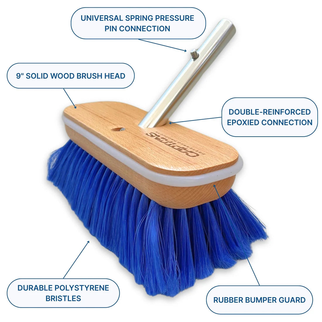 Boat Brush with Handle - Super-Soft Bristle