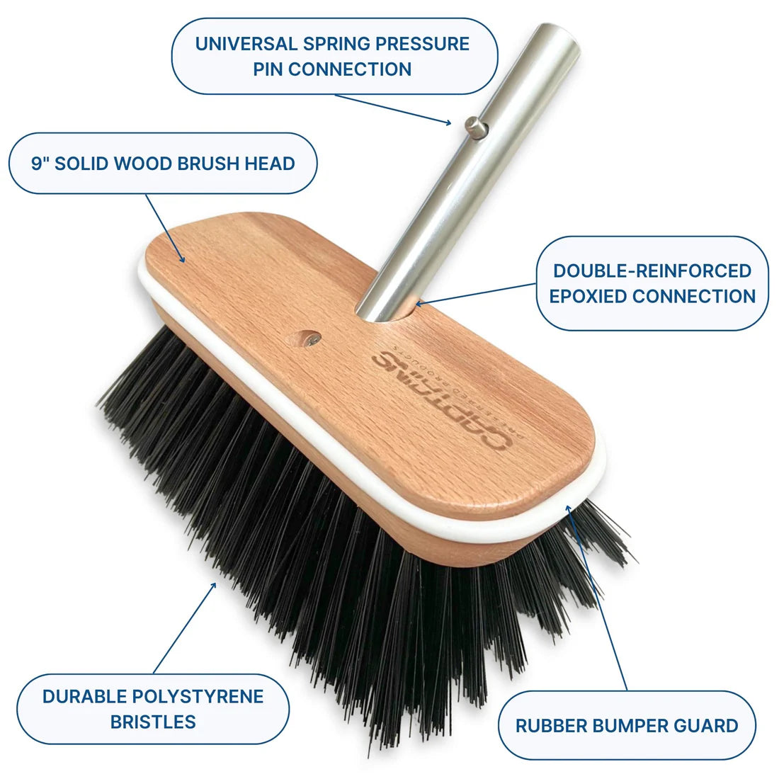 Boat Brush with Handle - Hard Bristle