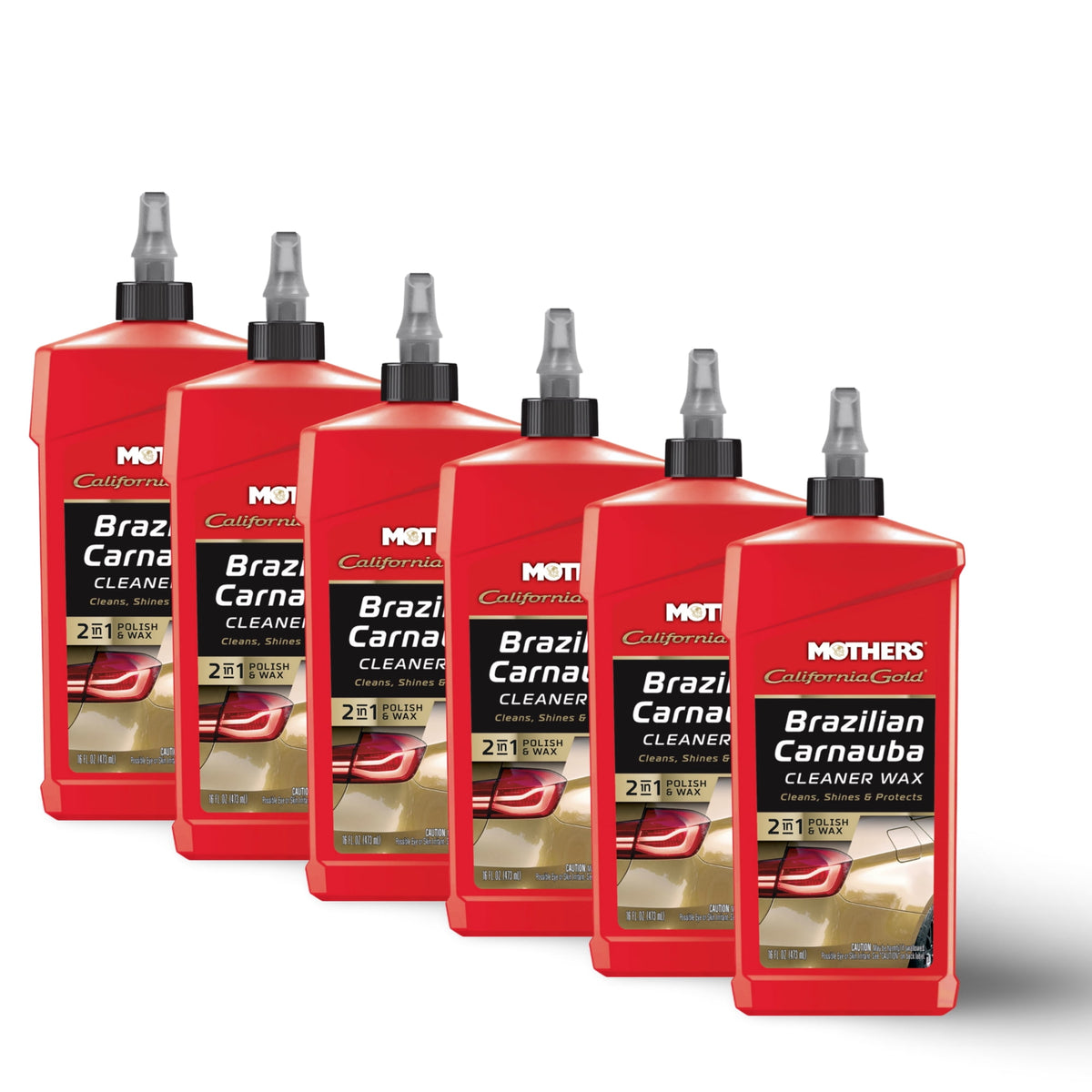 Mothers 05701-6 California Gold Brazilian Carnauba Cleaner Liquid Wax - 16 oz., (Pack of 6)