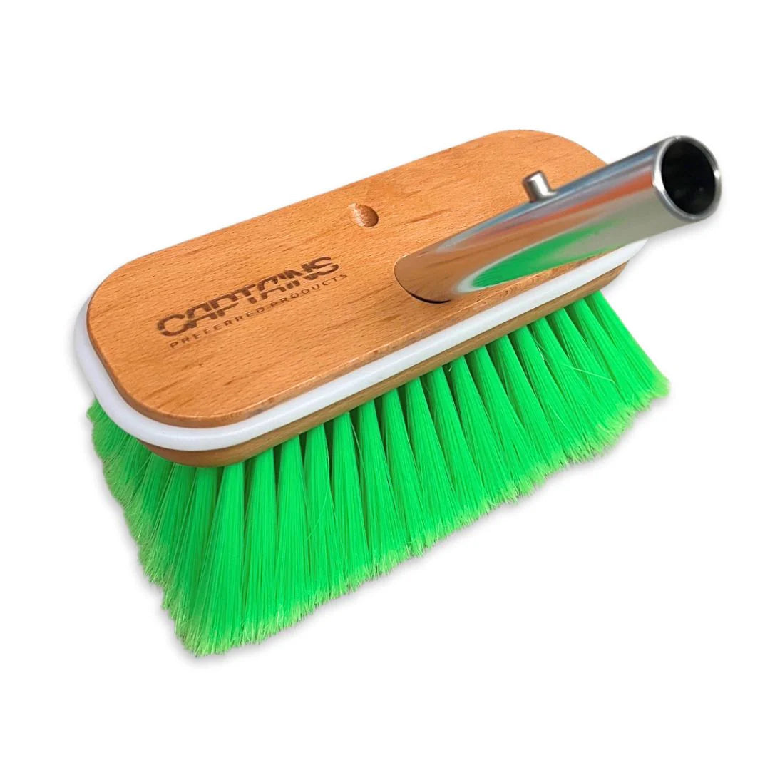 Medium Bristle Boat Brush Head - 9" Green