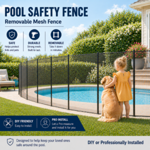 Pool Fence – Removable Mesh Safety Fence for Pools