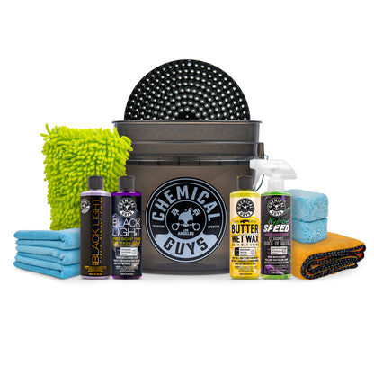 BLACK CAR WASH GLAZE & DETAIL ULTIMATE KIT W/BUCKET