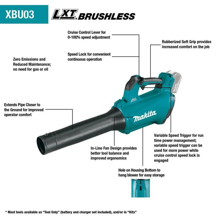 Makita 18V LXT Lithium-Ion Brushless Cordless Blower Kit (4.0Ah)