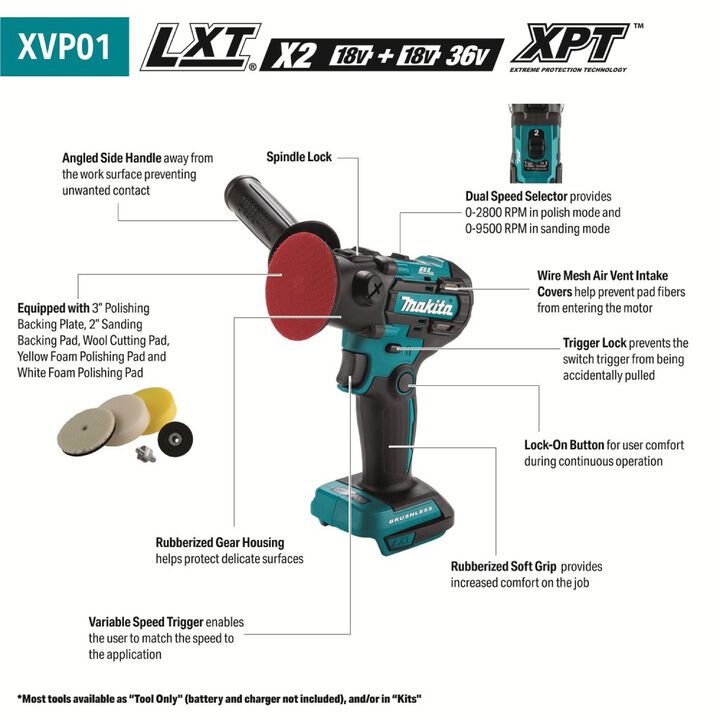Makita 18V LXT Polisher Sander (Bare Tool)