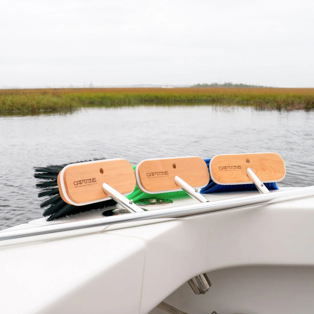 Boat Cleaning Brushes - 3 Head Kit with Handle