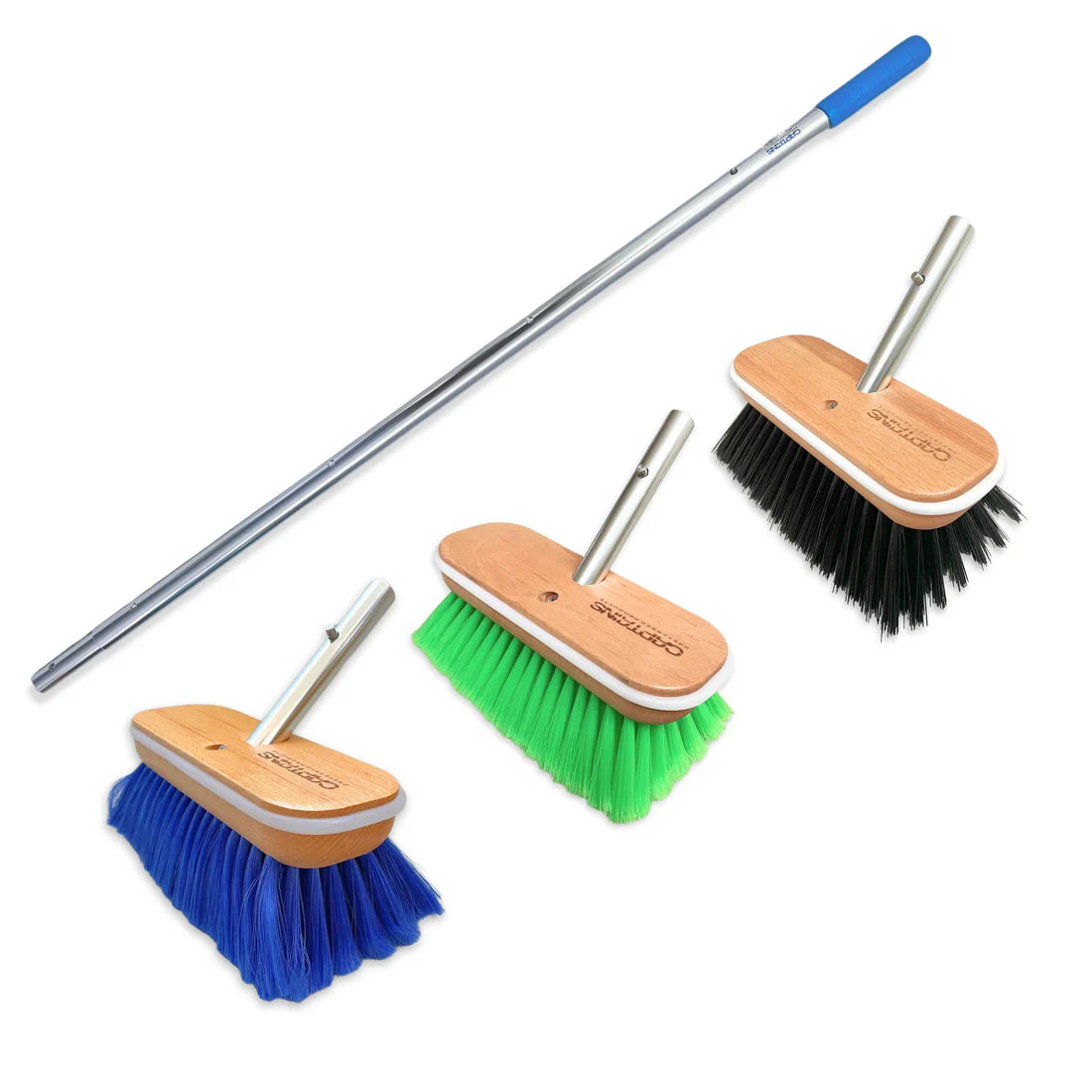 Boat Cleaning Brushes - 3 Head Kit with Handle
